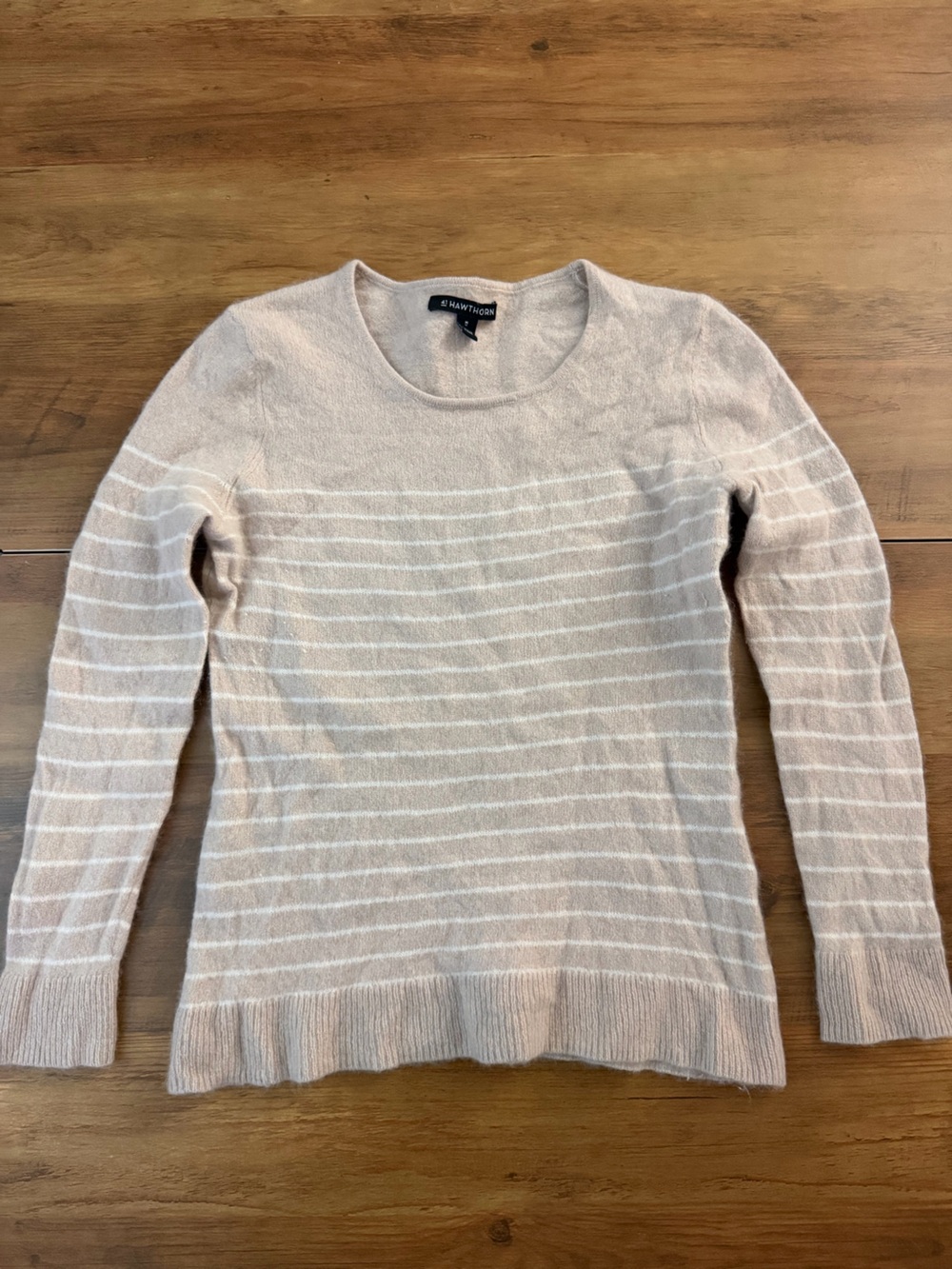 41 Hawthorn Cream and White Striped Knit Sweater